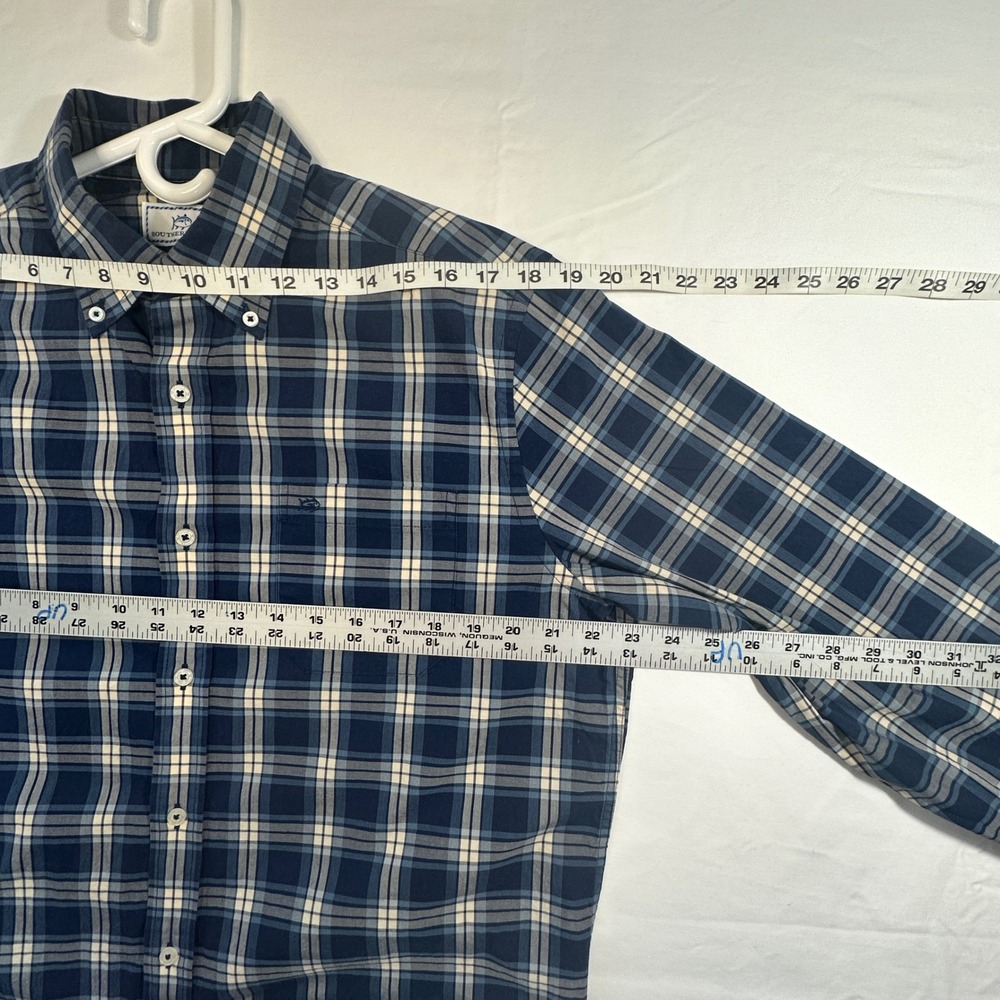 Southern Tide Mens Plaid Long Sleeve Button Down Cotton Shirt Classic Fit Medium - Picture 9 of 10